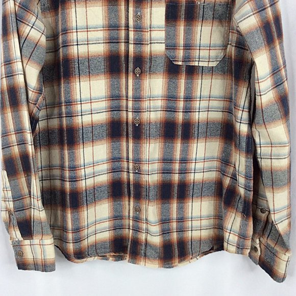 UNIVIBE Plaid Flannel Shirt Mens Size Medium Long Sleeve Button Down - Picture 4 of 6